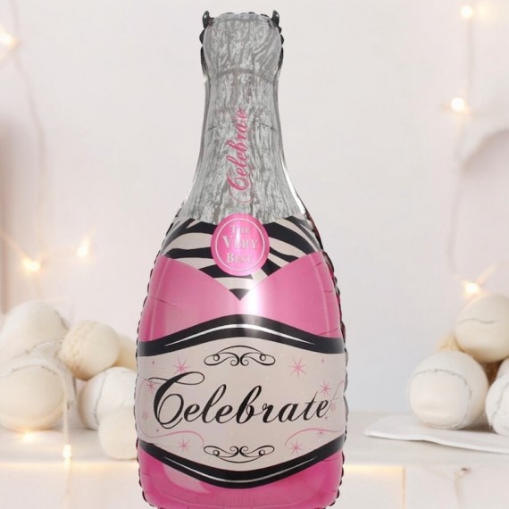 Rosa Festflaske Folieballong