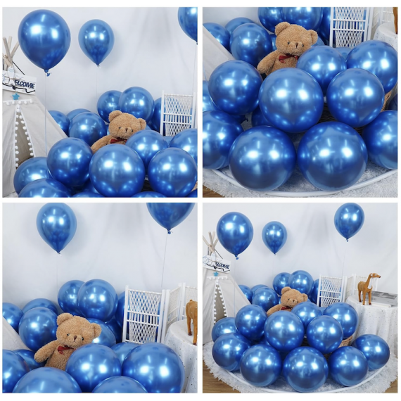 Blå Metallic Ballonger