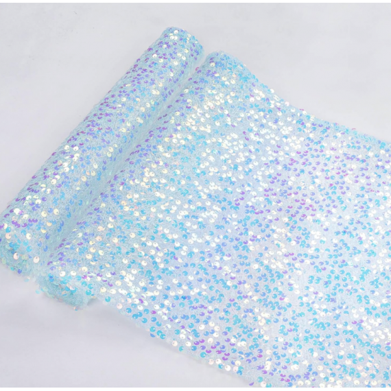Blå Glitter Bordløper, 2.75 meter