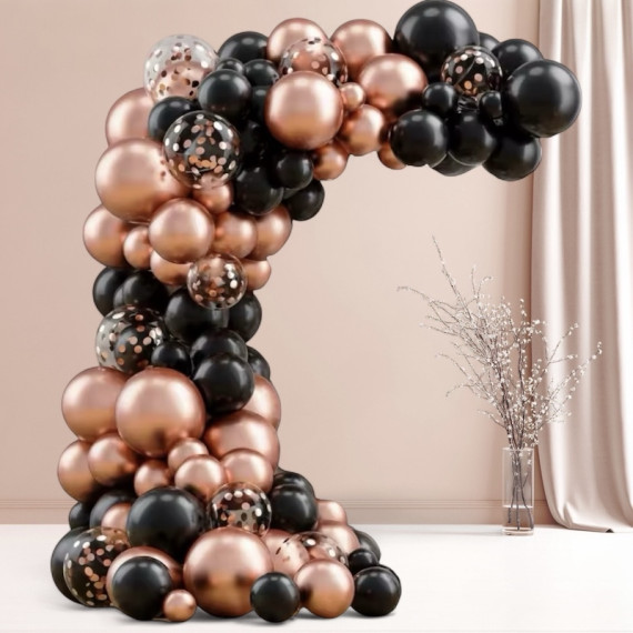 Rose Gold og Sort Ballongbue
