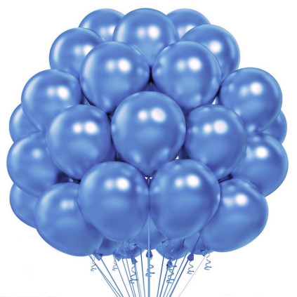 Blå Metallic Ballonger