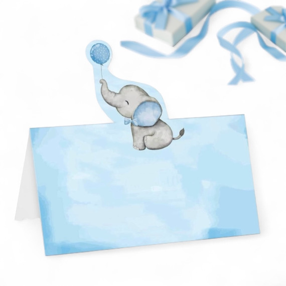 Blå Elefant Bordkort