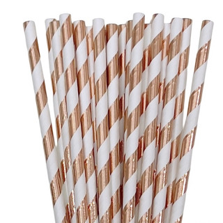 Rose Gold Striper Sugerør