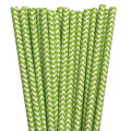 Grønne & Hvite Zig Zag Sugerør