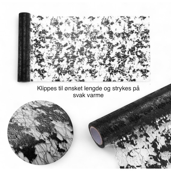 Sort Glitter Bordløper, 9 meter