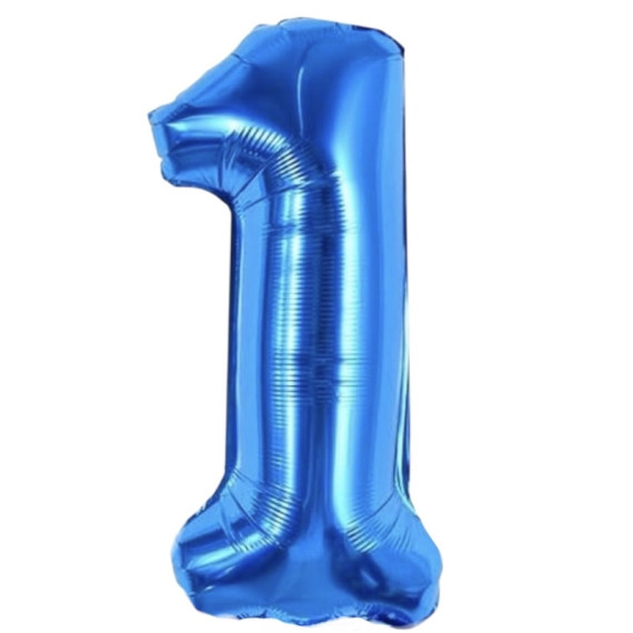 Mellomblå Tallballonger, 1 meter høye