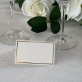 Hvite Bordkort med Gullkant, 10 stk