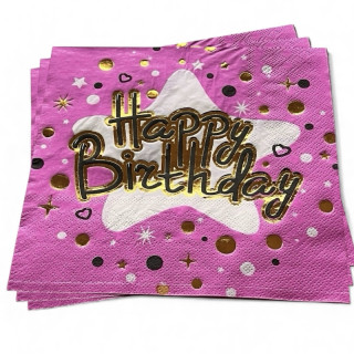 Happy Birthday Papirservietter