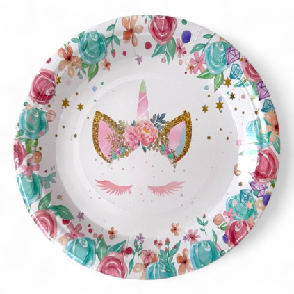 Enhjørning Papptallerkner