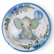 Blå Elefant Papptallerkner