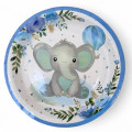 Blå Elefant Papptallerkner, 16 stk