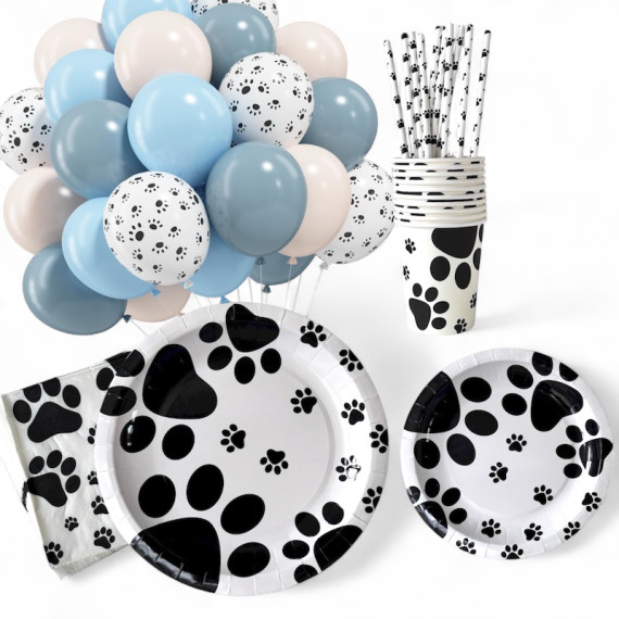 Sorte Poter Bordpakke med Ballonger