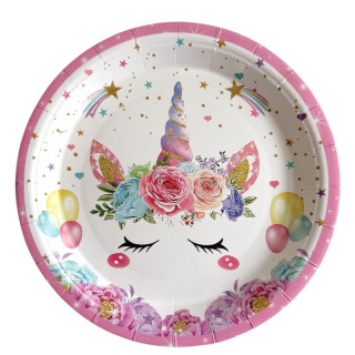 Enhjørning Papptallerkner