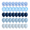 Blå & Hvite Festballonger, 40 stk