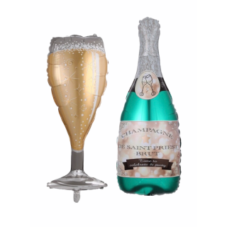 Grønn Folieflaske med Glass