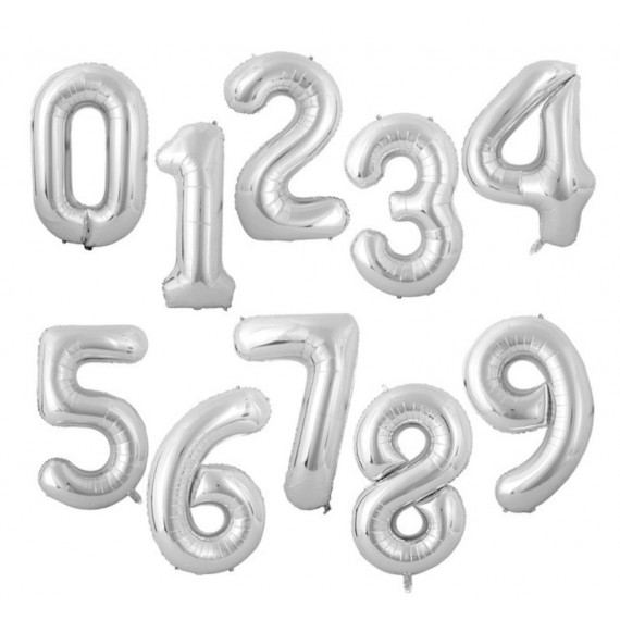 Tallballonger Sølv 100 cm