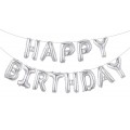 Happy Birthday Foliebanner Sølv