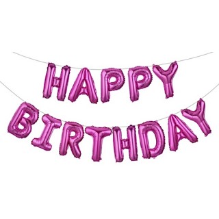Happy Birthday Foliebanner Rosa