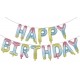 Happy Birthday Foliebanner Pastell