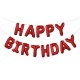 Happy Birthday Rød Foliebanner