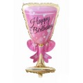 Rosa Happy Birthday Folieglass