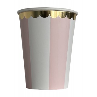 Pappkopper Rosa og Hvite, 8 stk