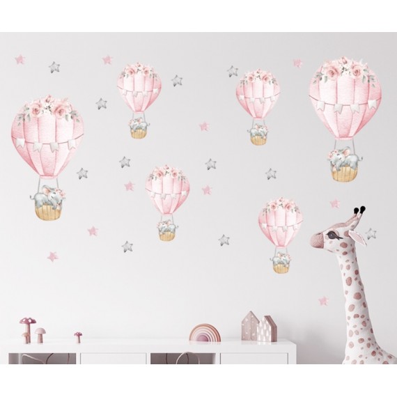 Rosa Luftballonger med Elefanter