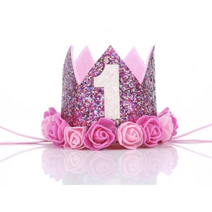 Prinsessekrone Mørkerosa 1 år