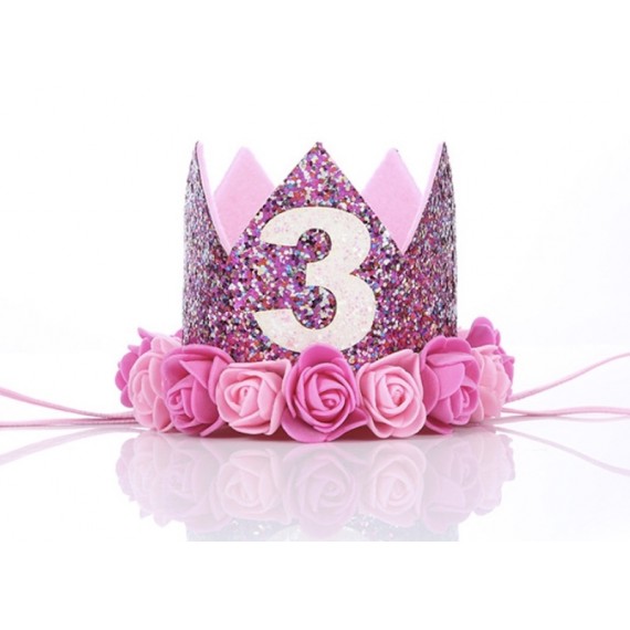 Prinsessekrone Mørkerosa 3 år