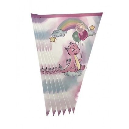 Rosa Dinosaur Flaggbanner