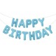 Happy Birthday Foliebanner Matt Blå