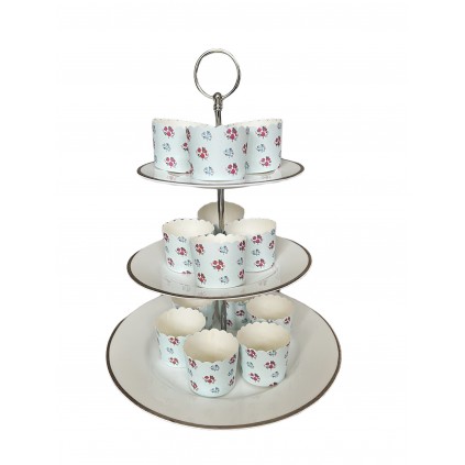 Cupcakeformer Blå med Blomster, 20 stk