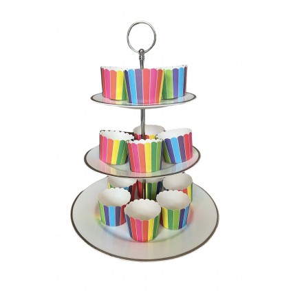 Cupcakeformer Flerfargede Striper, 20 stk