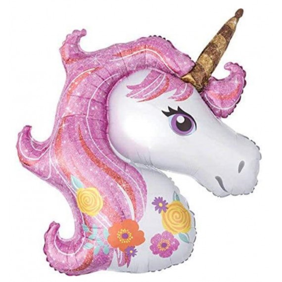 Unicorn Folieballong Rosa