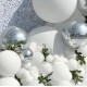 Hvit & Sølv Luksus Ballongbue