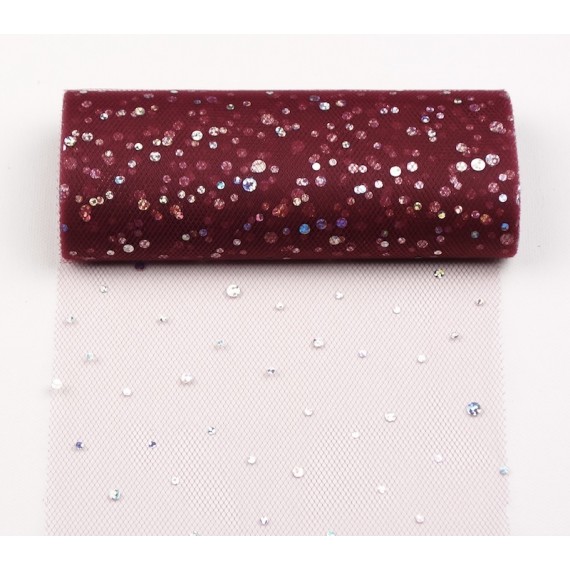 Burgunder Glittertyll