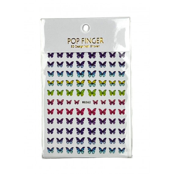 Negledesign Flerfargede Sommerfugler