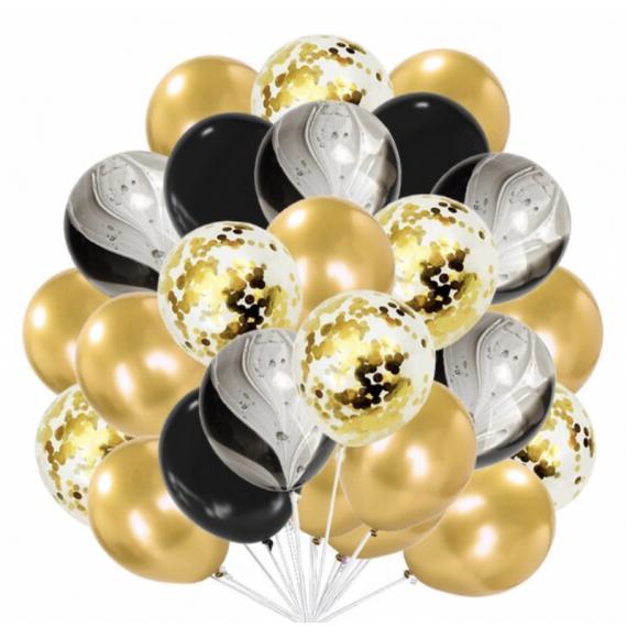 Sort og Gull Festballonger