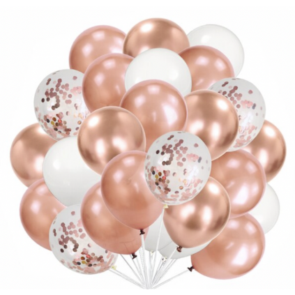 Rose Gold Ballongbukett, 40 stk