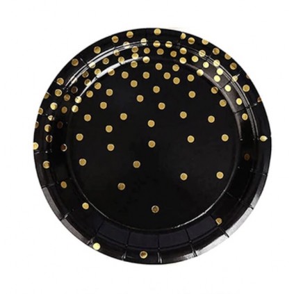 Tallerkener i Sort & Gull