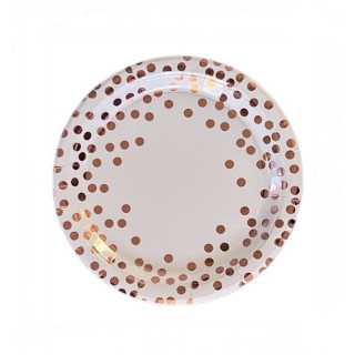 Tallerkener Hvit & Rose Gold, 18 cm