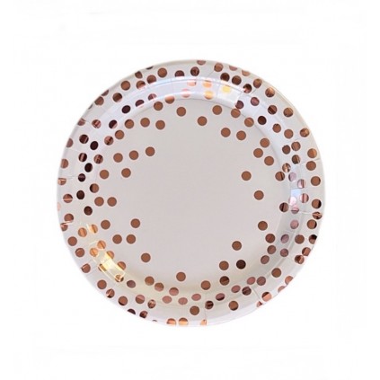 Tallerkener Hvit & Rose Gold, 18 cm