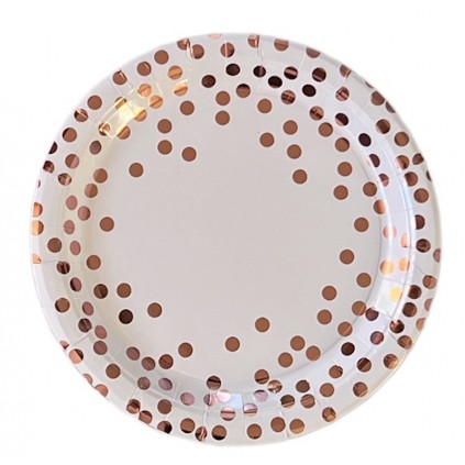 Tallerkener Hvit & Rose Gold, 23 cm