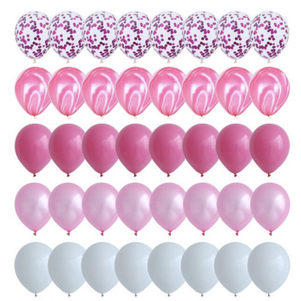 Rosa Festballonger, 40 stk