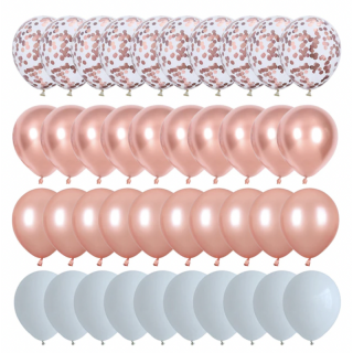 Rose Gold Festballonger, 40 stk