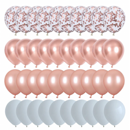 Rose Gold Festballonger, 40 stk