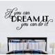 Sort Wallsticker, Dream It, 43 cm x 95 cm