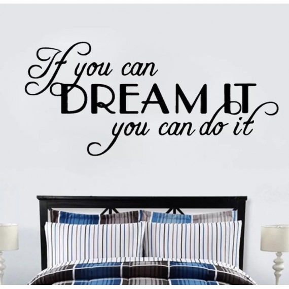 Sort Wallsticker, Dream It, 43 cm x 95 cm