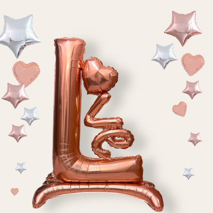 Stående Love Folieballong, Rose Gold
