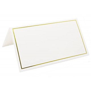 Hvite Bordkort med Gullkant